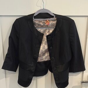 bebe Black Pinstripe Blazer